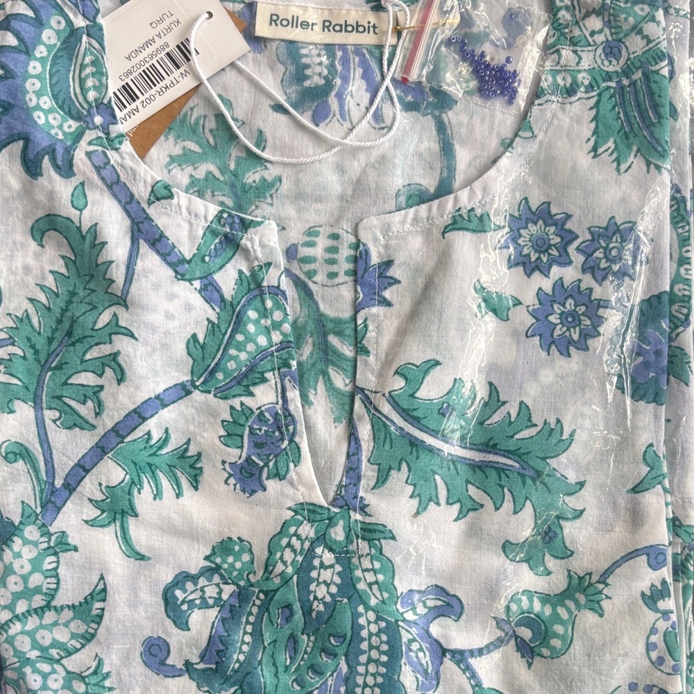 Roller Rabbit Turquoise Amanda Kurta
